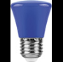 Лампа светодиодная,  (1W) 230V E27 синий, LB-372