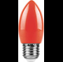 Лампа светодиодная,  (1W) 230V E27 красный, LB-376