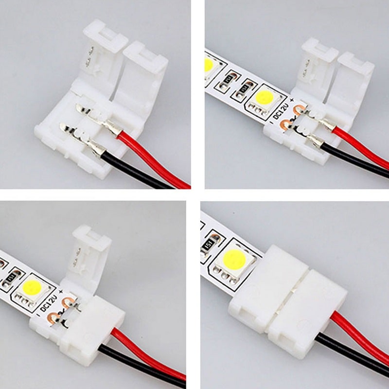 Коннектор для соедин. LED-ленты шириной 10 мм (тип 3528, 5050) с источником питания (серия FD-E)