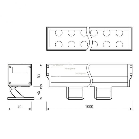 Светодиодный прожектор AR-LINE-1000XL-54W-230V Warm (Grey, 30 deg)