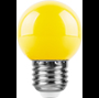 Лампа светодиодная, (1W) 230V E27 желтый, LB-37