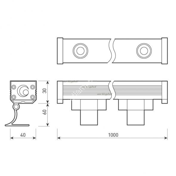 Светодиодный прожектор AR-LINE-1000XS-12W-24V RGB (Grey, 30 deg, DMX512)