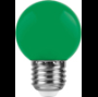 Лампа светодиодная, (1W) 230V E27 зеленый, LB-37