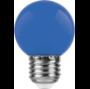 Лампа светодиодная, (1W) 230V E27 синий, LB-37
