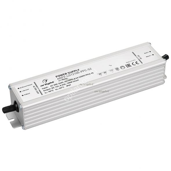 Блок питания ARPV-LG12100-PFC-S2 (12V, 8.3A, 100W) (Arlight, IP67 Металл, 5 лет)