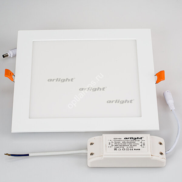 Светильник DL-225x225M-21W White (ARL, IP40 Металл, 3 года)