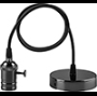 Патрон для ламп со шнуром 1м, 230V E27, чёрный, LH129
