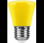 Лампа светодиодная,  (1W) 230V E27 желтый, LB-372