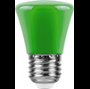 Лампа светодиодная,  (1W) 230V E27 зеленый, LB-372