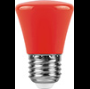 Лампа светодиодная,  (1W) 230V E27 красный, LB-372