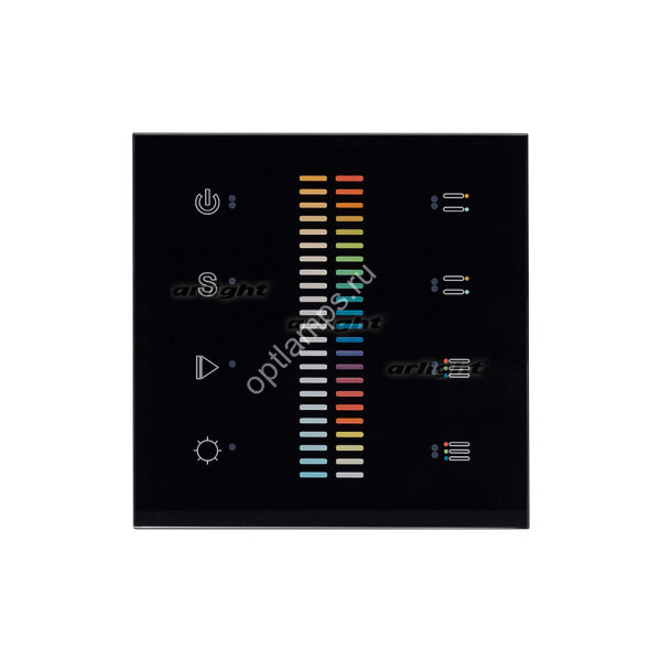 Панель Sens SR-2830C-AC-RF-IN Black (220V,RGB+CCT,4зоны) (ARL, IP20 Пластик, 3 года)