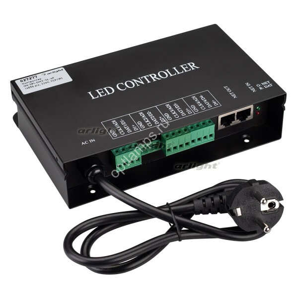 Контроллер HX-SPI-DMX-SL-4P (4096 pix, 220V, TCP/IP, add, ArtNet) (ARL, Металл)