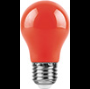 Лампа светодиодная,  (3W) 230V E27 красный, LB-375