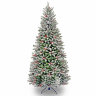 Искусственная елка Снежная Сказка компактная с шишками и ягодами 137 см