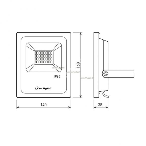 Светодиодный прожектор AR-FLG-FLAT-20W-220V Warm