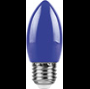 Лампа светодиодная,  (1W) 230V E27 синий, LB-376