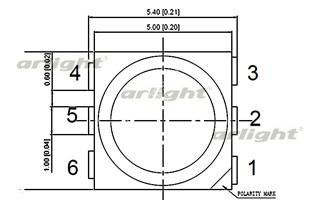 Светодиод ARL-5060UBC3 Blue (H203B)