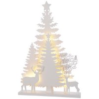 Деревянная светящаяся елка Снежная Красавица 40*30 см на батарейках