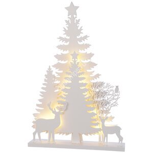 Деревянная светящаяся елка Снежная Красавица 40*30 см на батарейках