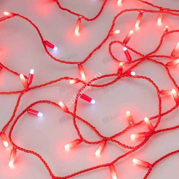 Светодиодная гирлянда ARD-STRING-CLASSIC-10000-RED-100LED-MILK-FLASH Red (230V, 7W) (Ardecoled, IP65)