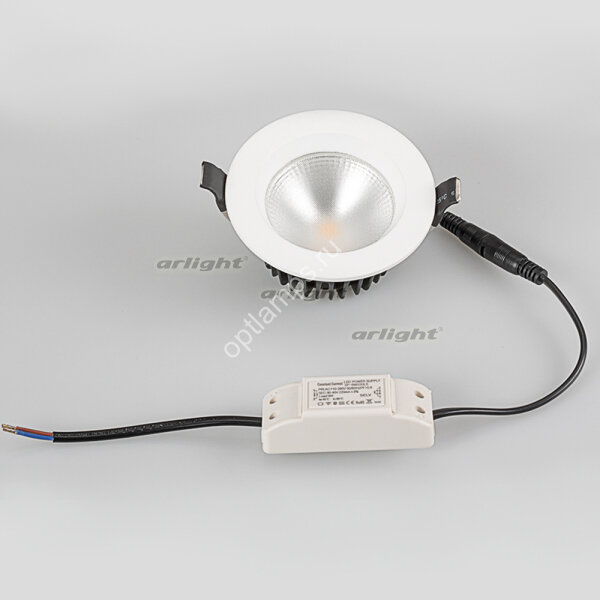Светодиодный светильник LTD-105WH-FROST-9W Warm White 110deg (ARL, IP44 Металл, 3 года)
