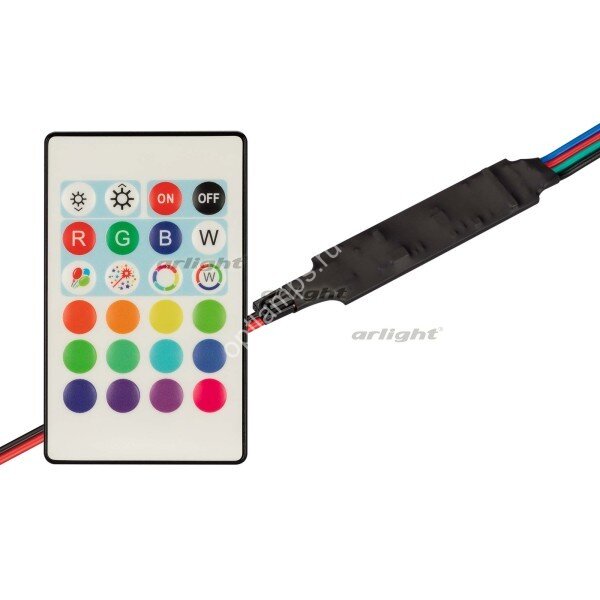 Контроллер SMART-MINI-RGB-SET (12-24V, 3x1.5A, ПДУ 24кн, IR) (Arlight, IP20 Пластик, 5 лет)