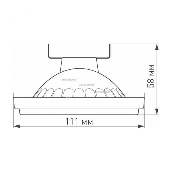 Лампа AR111-UNIT-G53-15W- Day4000 (WH, 24 deg, 12V) (Arlight, Металл)
