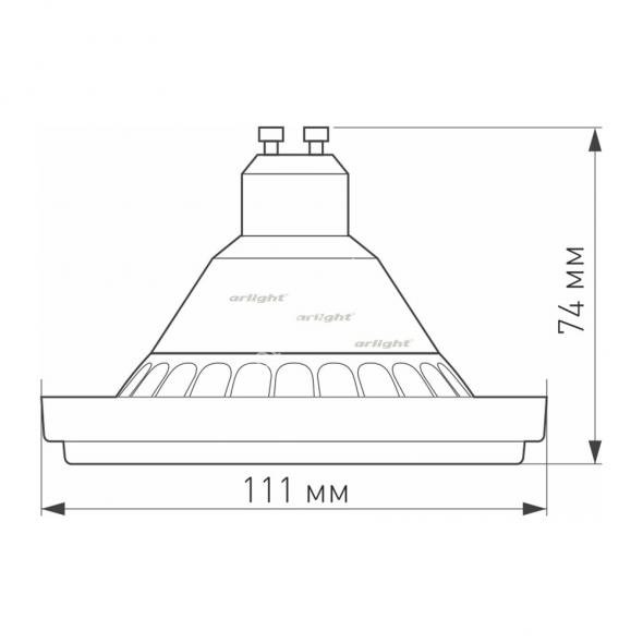 Лампа AR111-UNIT-GU10-15W-DIM Day4000 (WH, 24 deg, 230V) (Arlight, Металл)