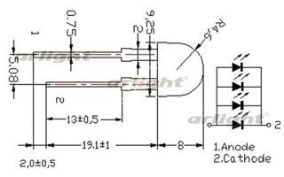 Светодиод ARL-10080PGC4-80