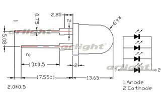 Светодиод ARL-10080UBC4-20 (Arlight, 10мм (круглый))