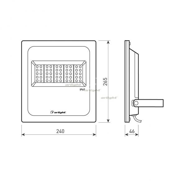 Светодиодный прожектор AR-FLAT-ARCHITECT-50W-220V Warm (Grey, 50x70 deg)
