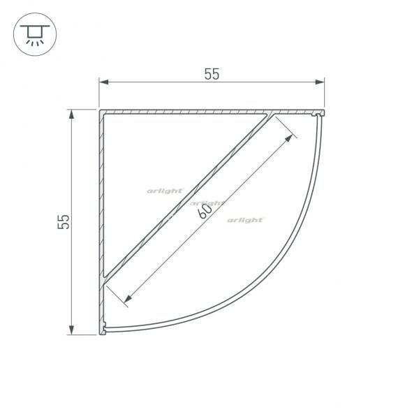 Профиль SL-KANT-H55-2000 ANOD