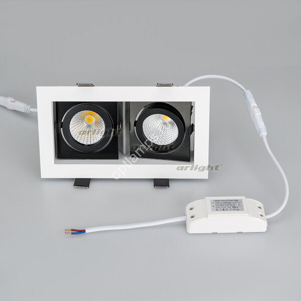 Светильник CL-KARDAN-S180x102-2x9W White (WH-BK, 38 deg) (ARL, IP20 Металл, 3 года)