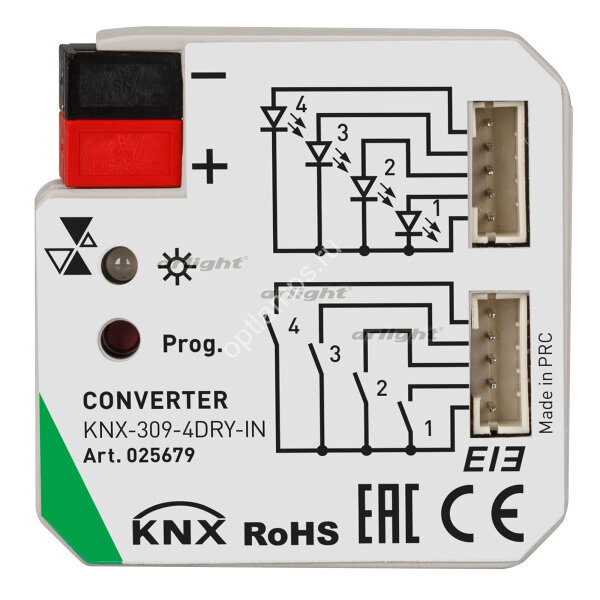 INTELLIGENT ARLIGHT Конвертер KNX-309-4DRY-IN (BUS) (IARL, Пластик)