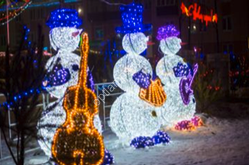 Световая фигура Снеговик-музыкант