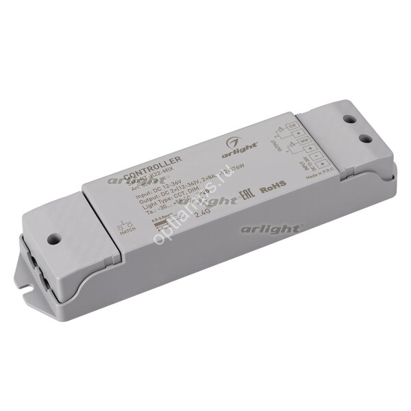 Контроллер SMART-K22-MIX (12-36V, 2x8A, 2.4G) (ARL, IP20 Пластик, 5 лет)