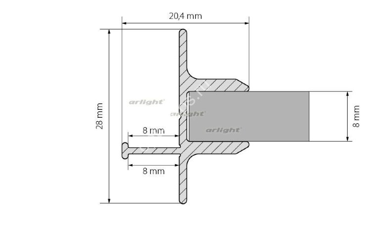 Профиль TOP-GLASS8-2D-2000