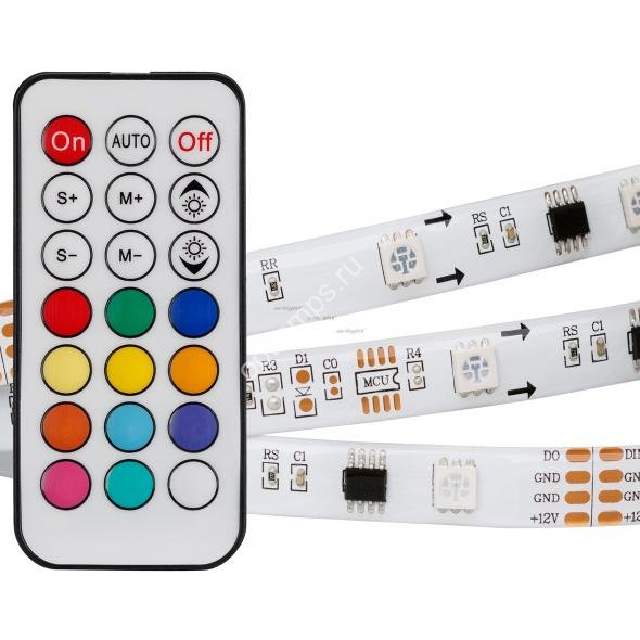 Лента SPI-5000SE-5060-30 12V Cx3 RGB-Remote (10mm, 7.2W, IP65)