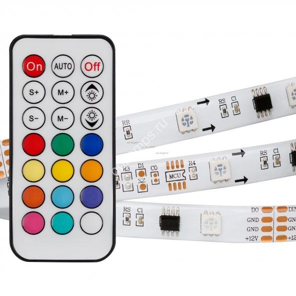 Лента SPI-5000SE-5060-30 12V Cx3 RGB-Remote (10mm, 7.2W, IP65)