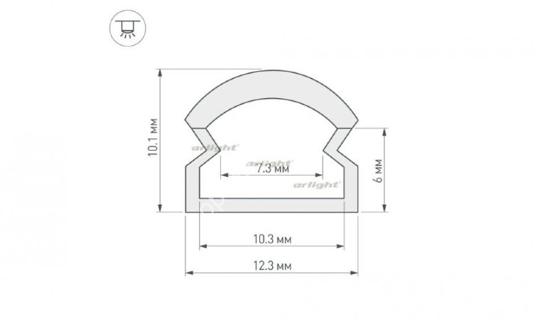 Профиль WPH-LINE-1210R-2000 OPAL (Arlight, Пластик)