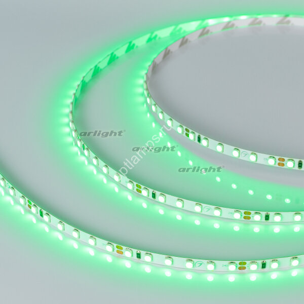 Лента RT 2-5000 24V Green 5mm 2x (3528, 600 LED, LUX) (ARL, 9.6 Вт/м, IP20)