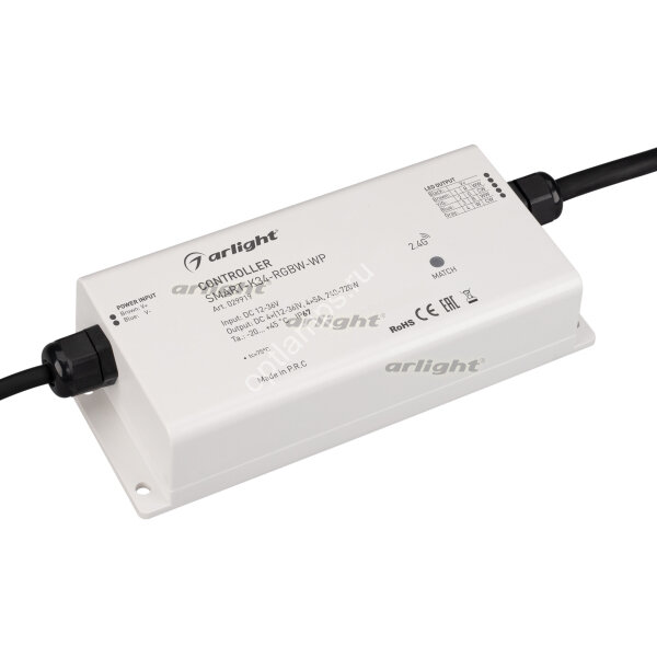 Контроллер SMART-K34-RGBW-WP (12-36V, 4x5A, 2.4G) (ARL, IP67 Пластик, 5 лет)