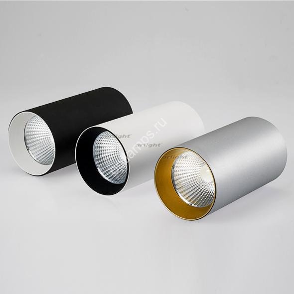 Светильник накладной SP-POLO-R85-1-15W Warm White 40deg (Silver, Black Ring)