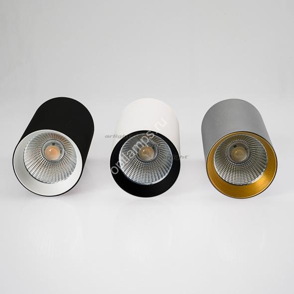 Светильник накладной SP-POLO-R85-1-15W Warm White 40deg (Silver, Black Ring)